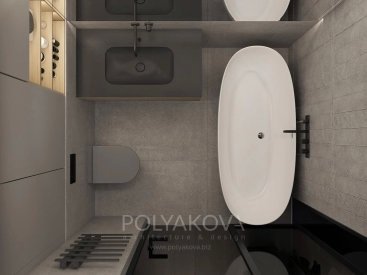 Дизайн ванної кімнати 3,56 кв.м від Cтудія дизайну Polyakova. Фото 1