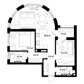 Фото планування квартири xf_square квадрати