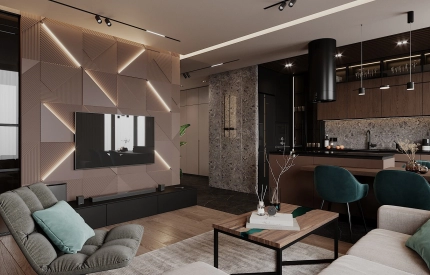 Інтер'єр вітальні від Roomy Room. Фото 1